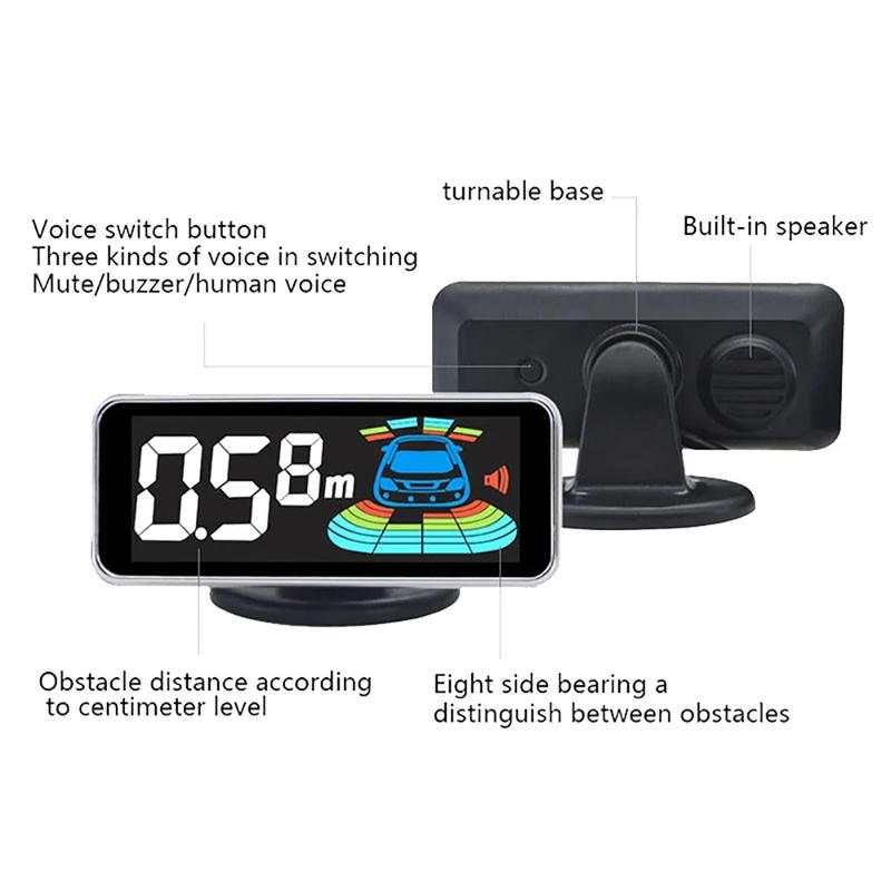 4 Pcs/6 Pcs/8 Pcs Probes Rear Reversing Radars System Parking Sensor Kit LCD Display Car Distance Detection Sound Warning Buzze