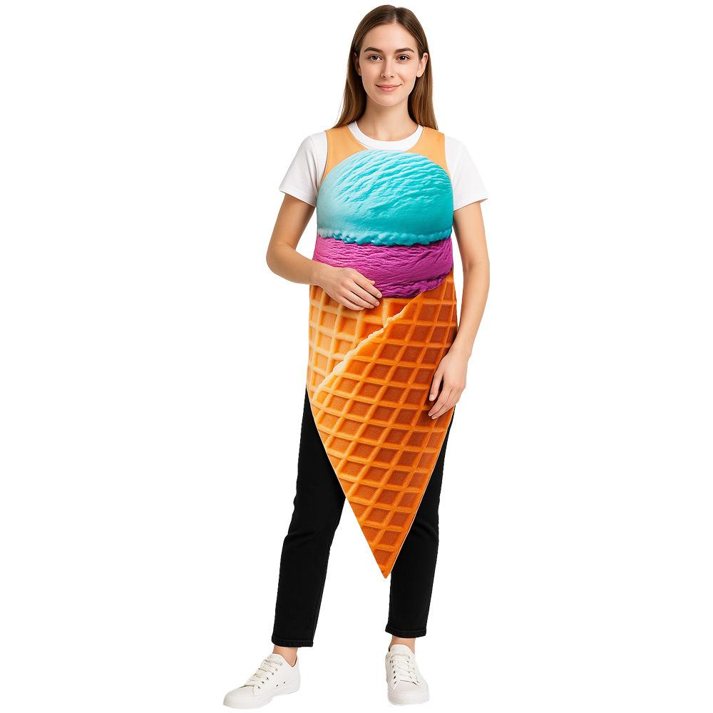 Eiscreme-Cosplay-Kostüm, für Erwachsene One size fits all adults grün
