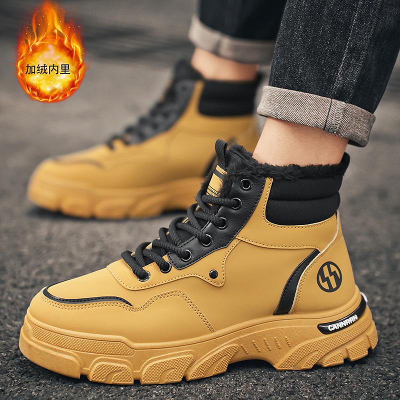 New Men Ankle Boots Winter Warm Comfortable Desert Leather Shoes High Quality Anti-slip Combat Hiking Shoes Botas Zapatos Hombre
