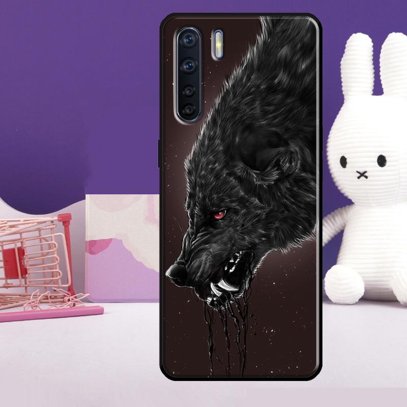 Wolf Art Black Case For Oppo A18 A38 A78 A98 A58 A60 A80 A40 A96 A76 A16 A94 A74 A54 A15 A17 A57 A77 A5 Pro