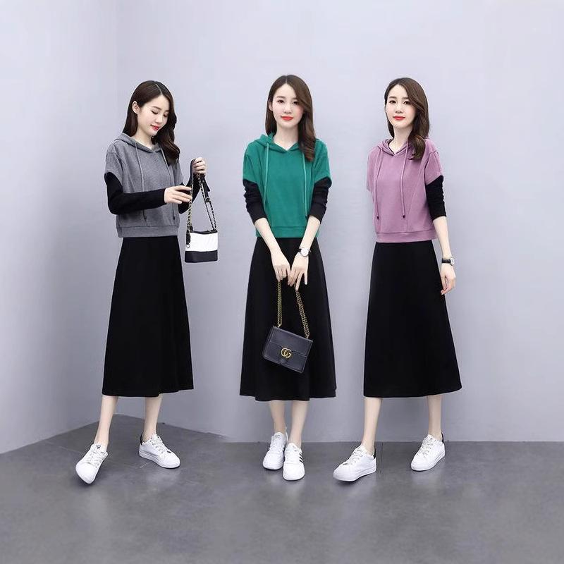 

Spring & Autumn 2024 Korean Two-Piece Casual Slimming Dress Set XL