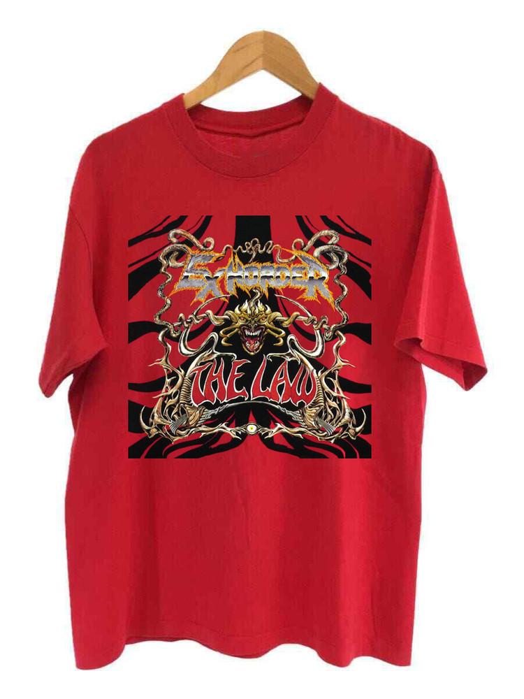 VTG Exhorder – The Law Album Collection Shirt RED  Size S-5XL Tee OB896 Unisex T-Shirt S