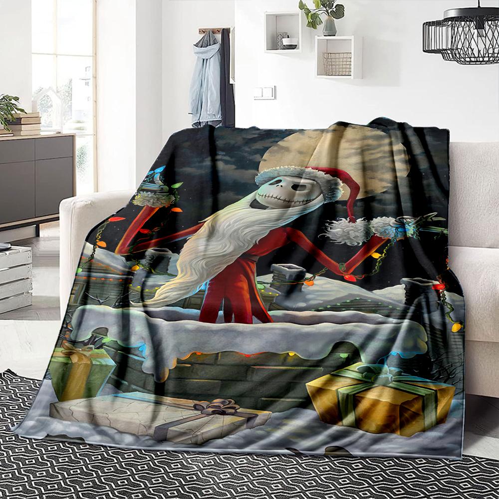 1Pc Jack Sally'S Winter Romance Blanket Soft Throw Blanket For Home Bedroom Bed Sofa Travel Office Solid Christmas Blanket