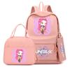 4-teiliges/Set Cartoon Anime K-Pop bedruckter Rucksack mit Federmäppchen Handtasche für Teenager Schüler Junge Mädchen Schultasche Schultasche Große Kapazität Reisetasche
