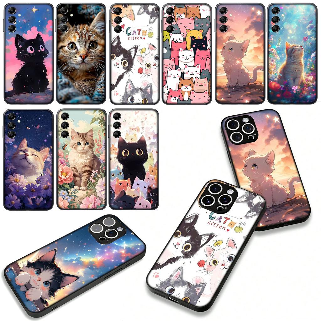Cartoon Kitten Cat Eyes Lovely Phone Cover for Apple iPhone 16 15 14 Plus 13 12 Mini 17 Pro Max + ProMax 16E Air Case