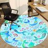 1pc Mermaid OceanChair Carpet for Office, Indoor Non-Slip Washable Polyester Fiber Carpet, Mat For Office, Machine Washable