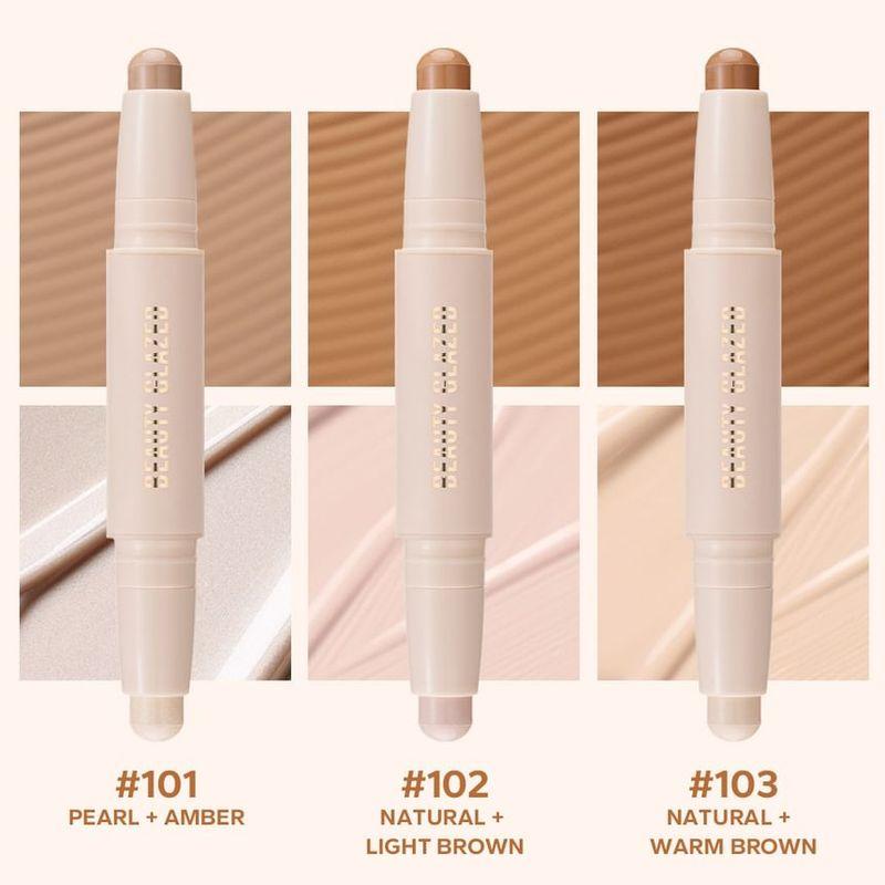 BEAUTY GLAZED - Highlighter & Contour Double-Headed Stick - 3 Shades