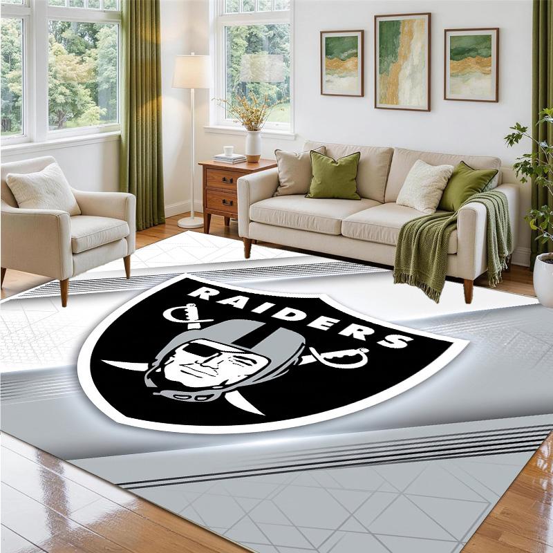 Las Vegas Raiders Design Crystal Velvet Rug Soft Decorative Mat for Bedroom Entrance
