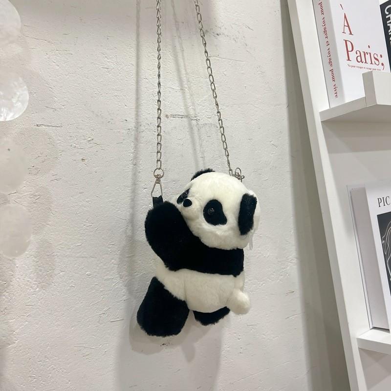 Panda Weicher Plüsch-Rucksack Für Damen Modisches Cartoon-Geschenk Für Teenager Und Studenten