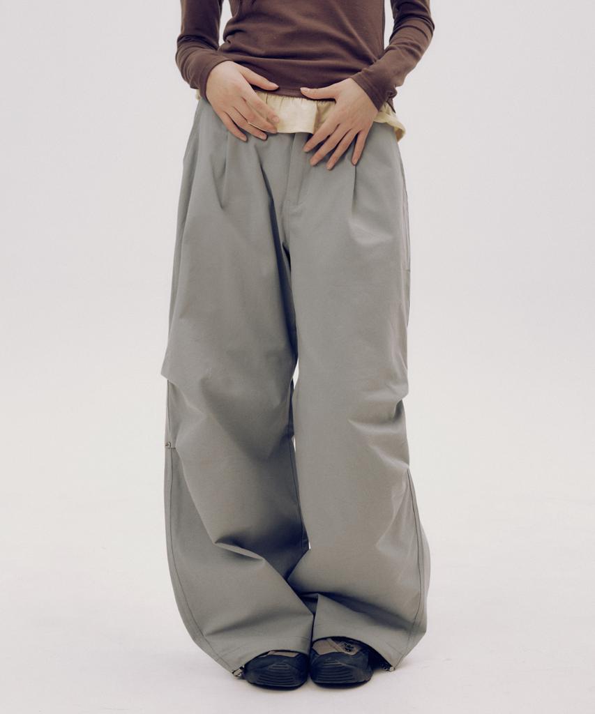 SOME PLACE Basic Snap Button Two-Way Bootcut Wide String Elastic Pants _5 Colors