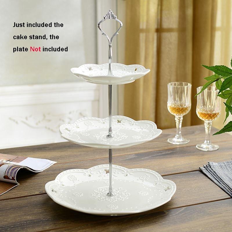 3-Tier Cupcake Stand Fruit Plate Holder Desserts Snack Candy Buffet Stand Tower For Christmas Wedding Party Cake Dessert Tray