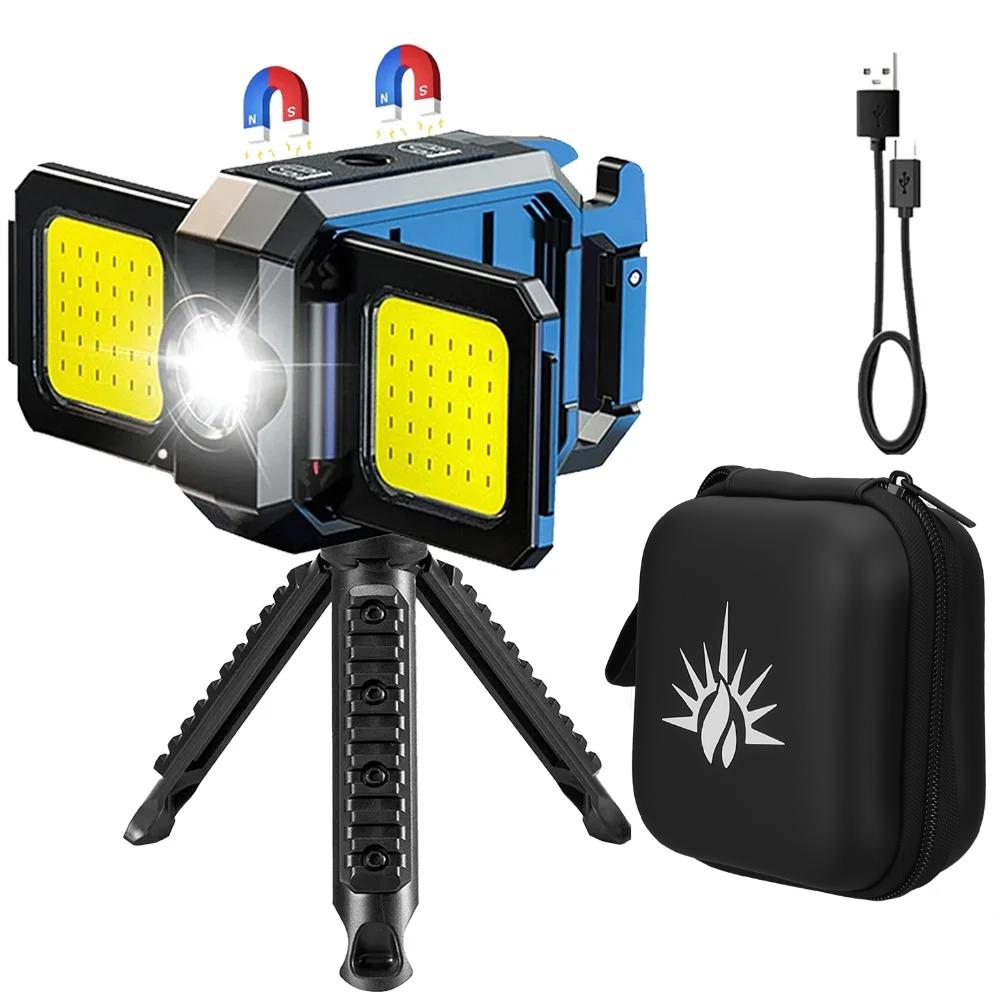Bright COB Keychain Flashlight,Rechargeable Mini Work Light Magnetic Portable Pocket Lamp for Camping Fishing Hiking Emergency