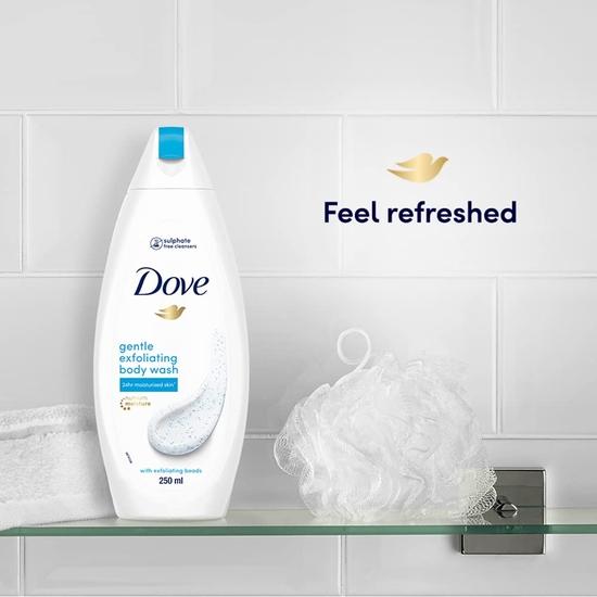 DOVE Gentle Exfoliating Nourishing Body Wash, Mild Cleanser Moisturizes Skin, Balances Ph, For All Skin Type, 250 Ml