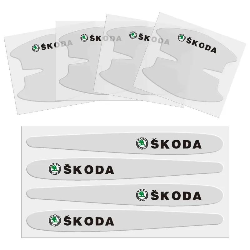 For Skoda Car Exterior Accessories Door Protective Sticker Badge Octavia 2 A7 Tour RS Fabia 2 1 Rapid Kodiaq Superb Kamiq Yeti Dnhr35