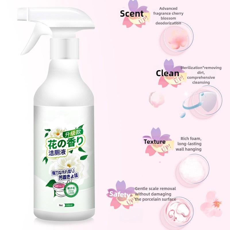 500ml Blumenduft Toilettenreiniger Kalk Gelb- & Urinflecken Kraftvoller Entferner Tiefenreinigt & Deodorisiert