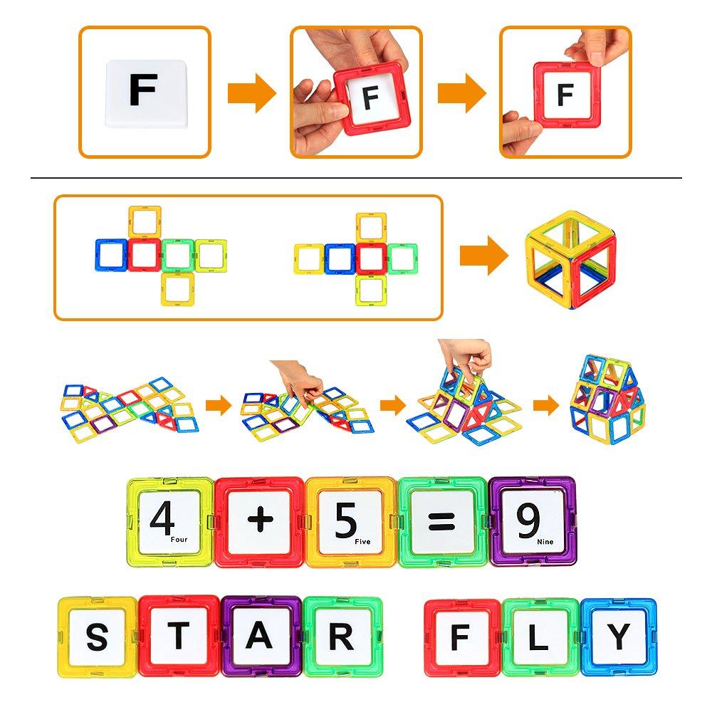 HannaBlock Magnetic Building Magnetic Educational Toys for Boys and Building Blocks 122-Pcs Blocks, Toys, Kids, Girls,