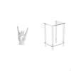 Acrylic Hand Gesture Sculpture Table Creative Finger Statue Minimalist Nightstand Clear Side