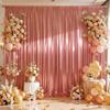 1 Stück Gold Satin Hintergrundvorhang Faltenfrei Glitzernde Vorhänge für Hintergründe, Kulisse für Hochzeit Baby Geburtstage Party
