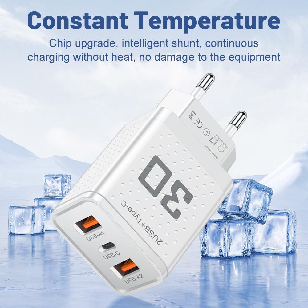 2.4A PD + 2USB Travel Charger with US/EU/UK Plug