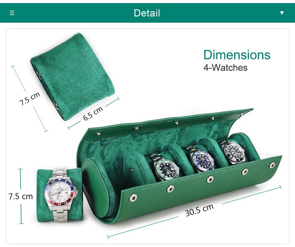 Four-Piece Genuine Leather Mechanical Wristwatch Set with Handmade Travel Storage Box