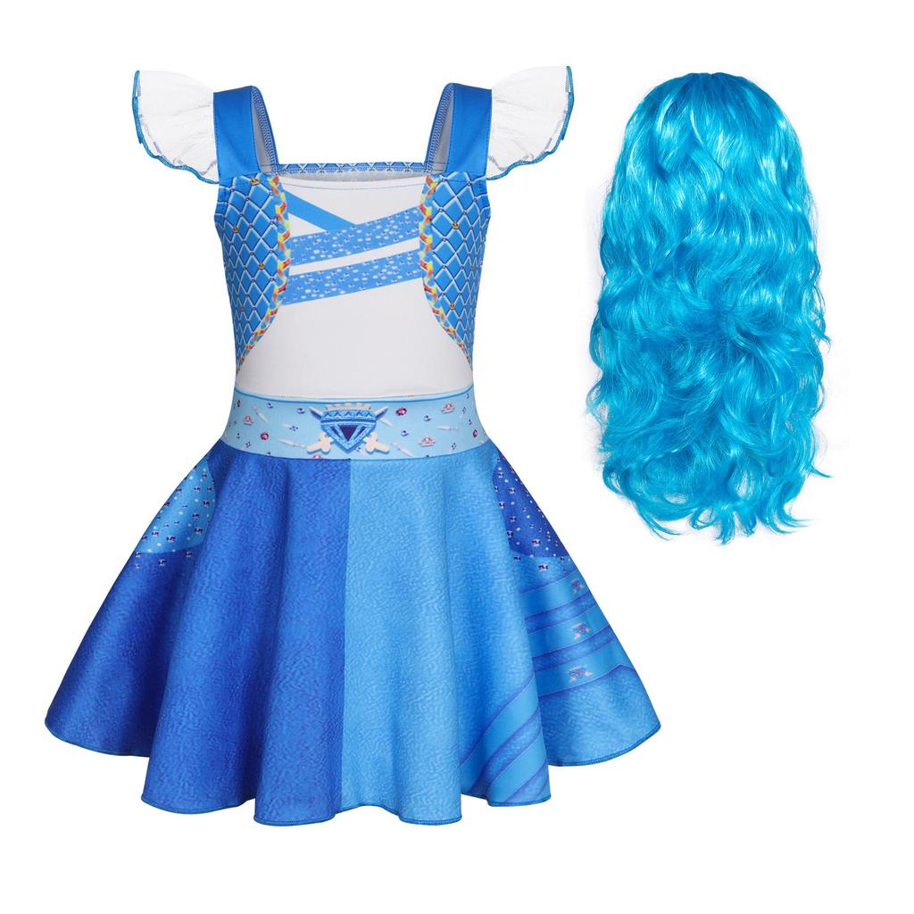 2024 Descendants 4 Vampire Kids Flutter Sleeve Tulle Ballet Dress 3-6Y Summer