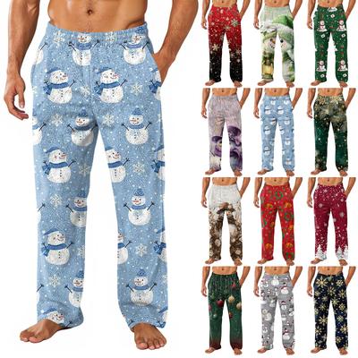Erkek Tamamı Baskılı Ev Pantolonu Uyku Pijama Altı Uzun Pantolon Pijama Altı