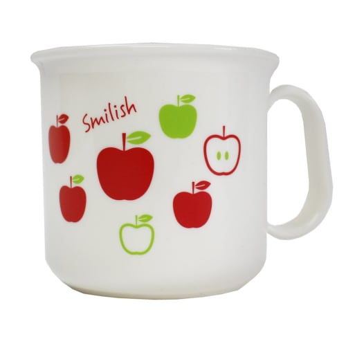 3-Piece Lunch Set for Kindergarten (Aluminum Lunch Box with Inner Lid, Cutlery Set, Heat-Resistant Cup) Apple Pattern