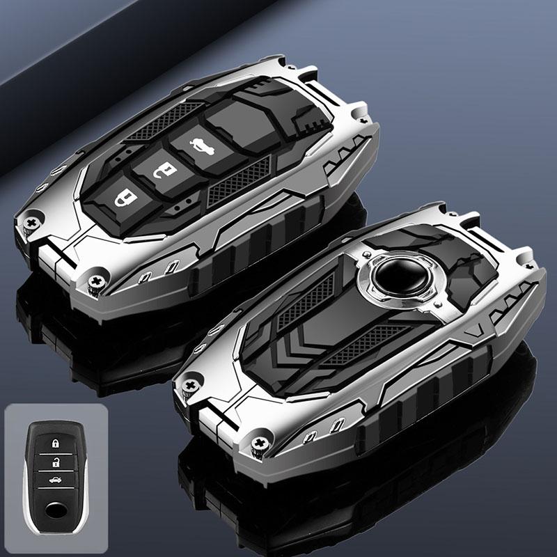 Zinc Alloy Car Key Case Cover For Toyota Land Cruiser 200 300 Prado Crown Tlk 200 Yaris Cross Hilux Innova Fortuner Camry 55