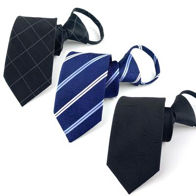 [FANGXI] One-Touch Tie, 5-Second Attachment, No-Tie Tie, 7cm, Zip-Type, Easy To Use, Formal, Men's, Washable, Business, Casual, Job Hunting, Black,