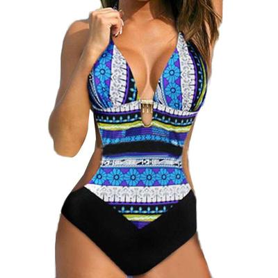 Women's One-piece Shaping Swimsuit, Stiffened, Blue L Women's One-piece Shaping Swimsuit, Stiffened, Blue S