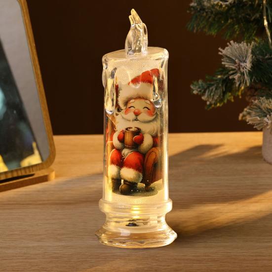 Christmas LED Flameless Candle Xmas Snowman Santa Reindeer Flickering Fake