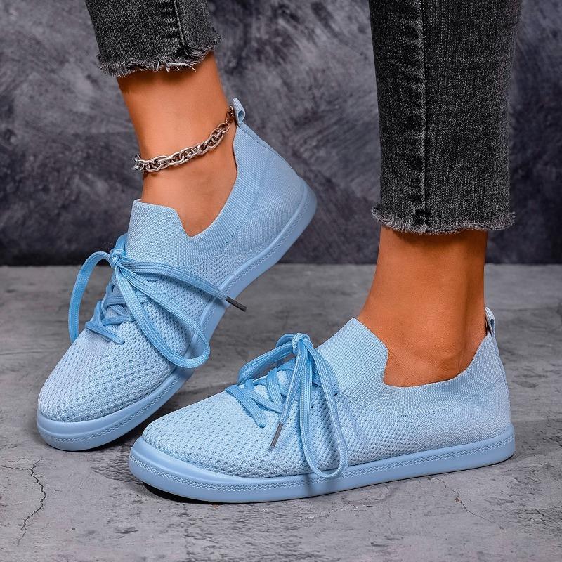 Plus Size Wide Toe Fat Foot Sneakers Women's Round Toe Mesh Breathable Non-slip Soft Sole Soft Side Flats