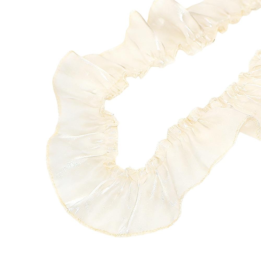 

New 5cm Wide Satin Ribbon Trim Pleated Ruffled Edge Pleated Lace Trim DIY Satin Ruffle Trim Dress Decoration абрикосовий