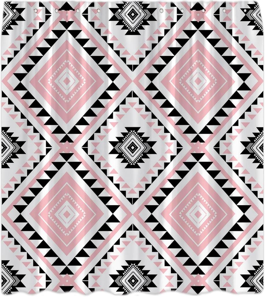 Western Shower Curtain Southwestern Aztec Boho Ethnic Tribal Native Abstract Geometric Farmhouse Bath Curtain with Hooks