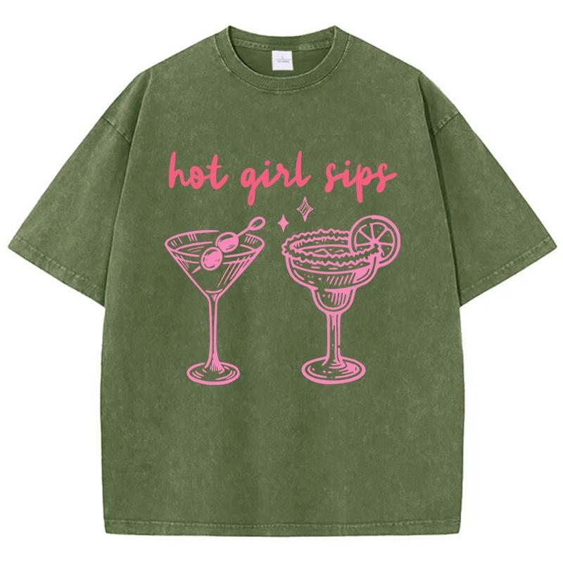 

Fruit Drinks Printing Washed TShirts Women Cotton Oversize Tops Distressed ONeck Comfortable T Shirts Summer Woman Clothes S