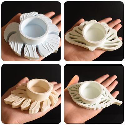 Portavelas de Hojas Molde de Silicona Diy Hecho a Mano Portavelas de Té de Hoja Moldes de Fundición para Manualidades de Yeso Hormigón Resina
