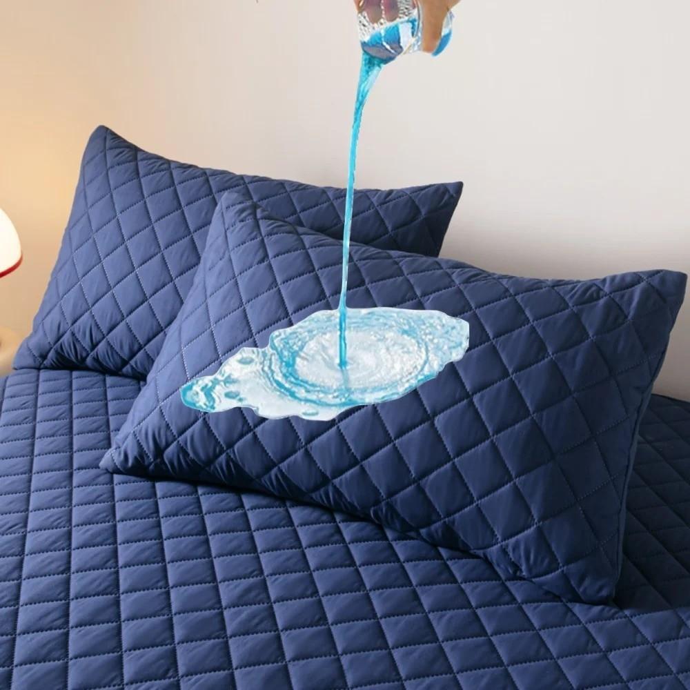 Anti Stain Waterproof Pillowcase Machine Washable Pillow Protector Pillow Cover  Home Decoration