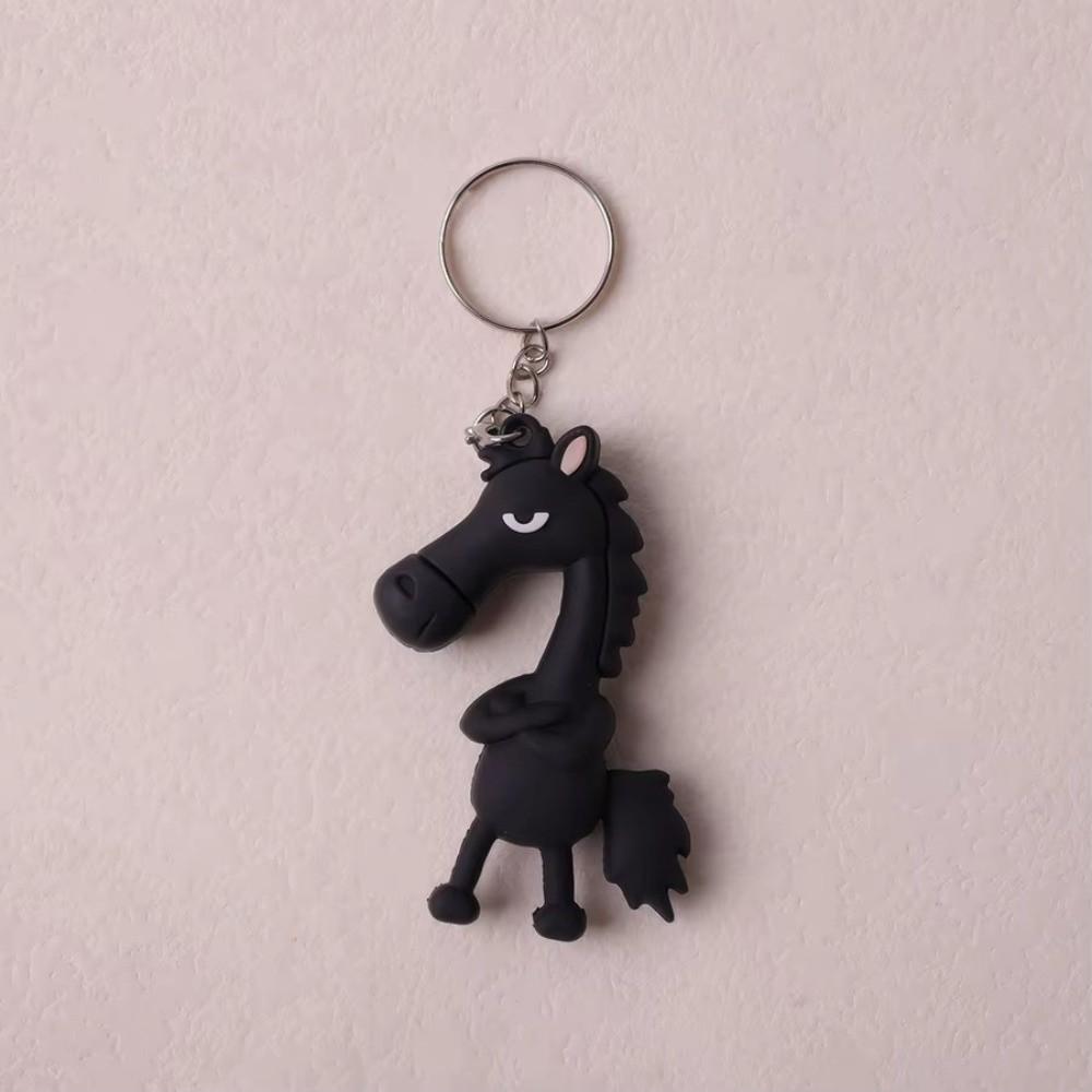 Chinese Mascot Dolls Horse Pendant Keychain The Chosen Black Horse Bag Pendant  Christmas Gifts