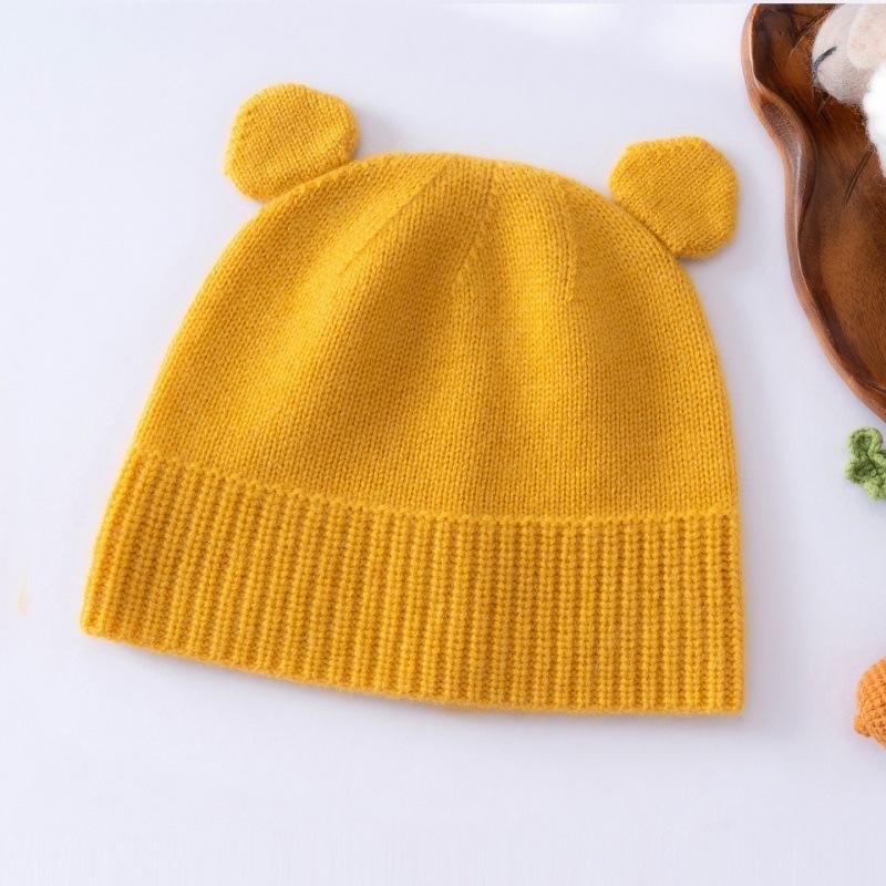 Cashmere Autumn and Winter New Children's Thickened Bear Ears Warm Boys and Girls Ear Caps Windproof