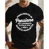 T-shirt Unisex Taglia Forte Finalmente in Pensione Citazione Divertente Italiana Casual Girocollo Manica Corta Geometrica T-shirt Taglia Forte