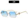 European And American New Fashion Personalized Snakehead Frameless Temple Sunglasses Trimmed Irregular High-End Sunglasses Trendy Glasses