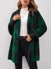 Women's Stylish Plaid Hooded Knitwear Top - Long Sleeve Elegant Autumn Sweater