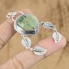 Natural Moss Prehnite Gemstone Pendant 925 Sterling Silver Indian Jewelry