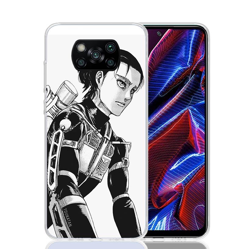 Attack-Titan Eren Phone Case For Xiaomi Poco X7 X6 X5 Pro F7 Ultra Redmi 15C 15 13 13C 12 12C 10 10A 10C 9 9A 9C 9T Cover Poco X