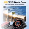 4K HD 1.97-inch Dual-Lens Dash Cam with GPS and WIFI