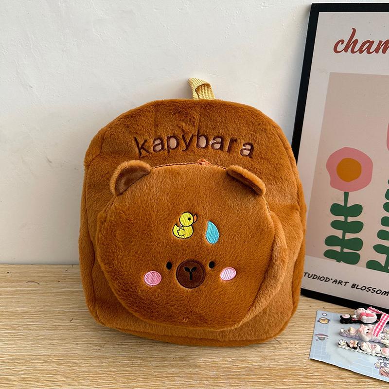 1Pc New Style Kapibala Doll Plush Backpacks Large Capacity Cartoon Capybara Backpack Plush Women Bag Gift For Kids