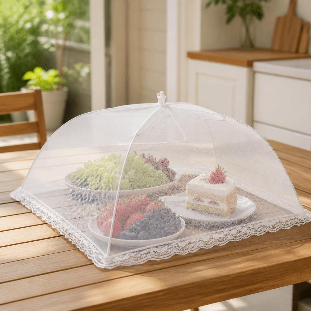 Foldable Food Mesh Cover Breathable Food Tent Easy Storage Food Umbrella Kitchen Accessories