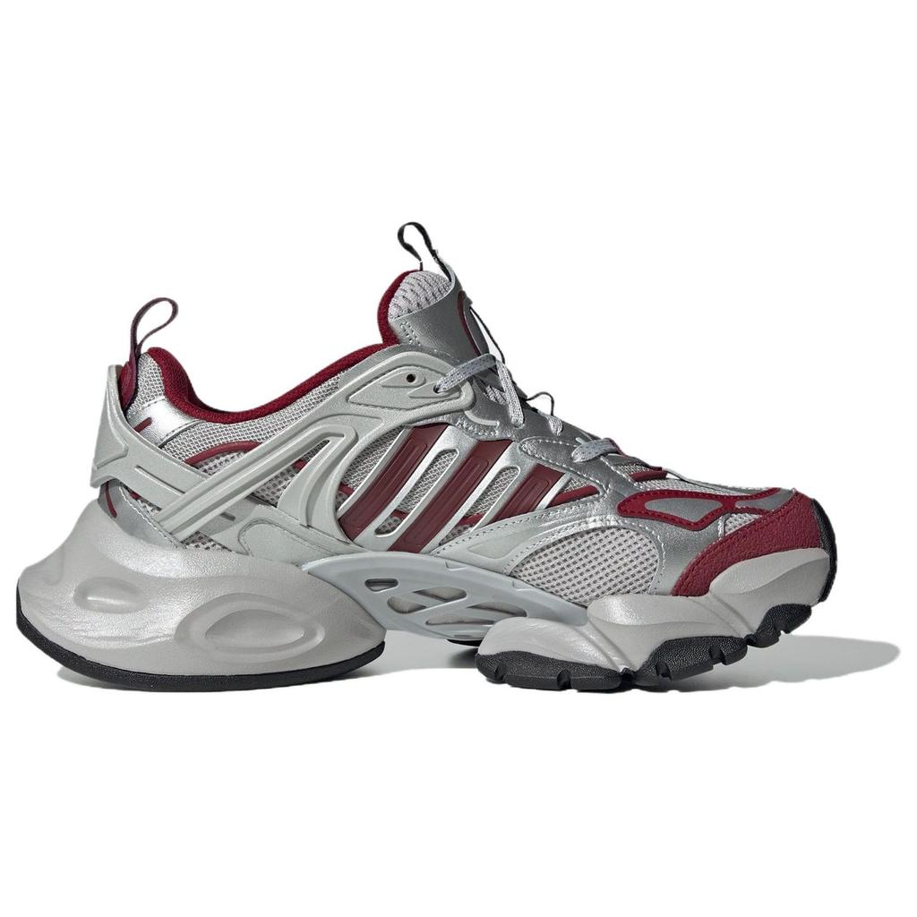 Adidas Xlg Runner Deluxe Lightweight Mecha Shoes Cyber Thick Sole Non-Slip Wear-Resistant Low-Top Running Shoes Unisex Sneakers Silver Wine-Red JP5762