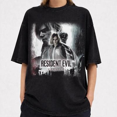 Resident Evil Requiem Retro TShirt Horror Game Tee Vintage Shirt
