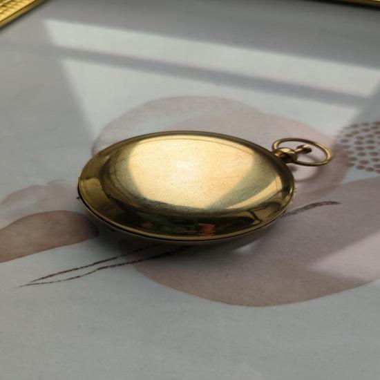 Push Button Pocket Compass Brass Polishing 5.08 cm